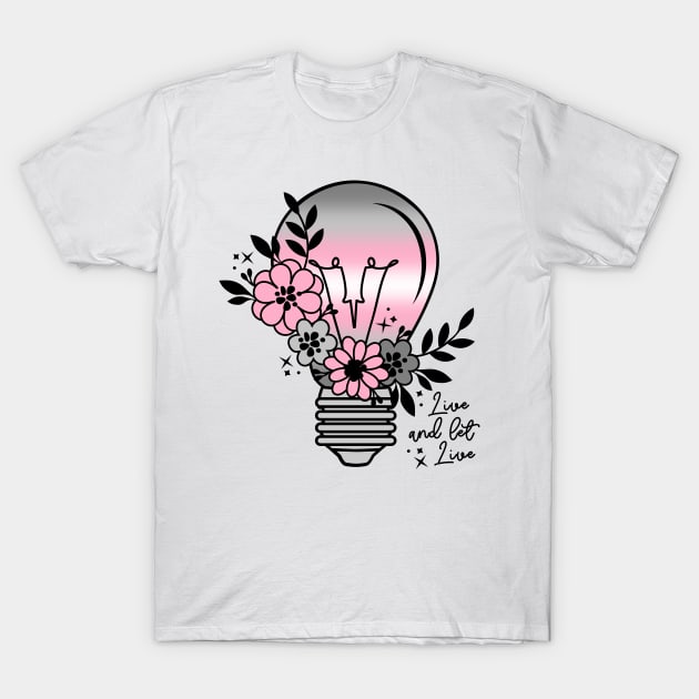 Demigirl Light Bulb with Flowers T-Shirt by Fusti